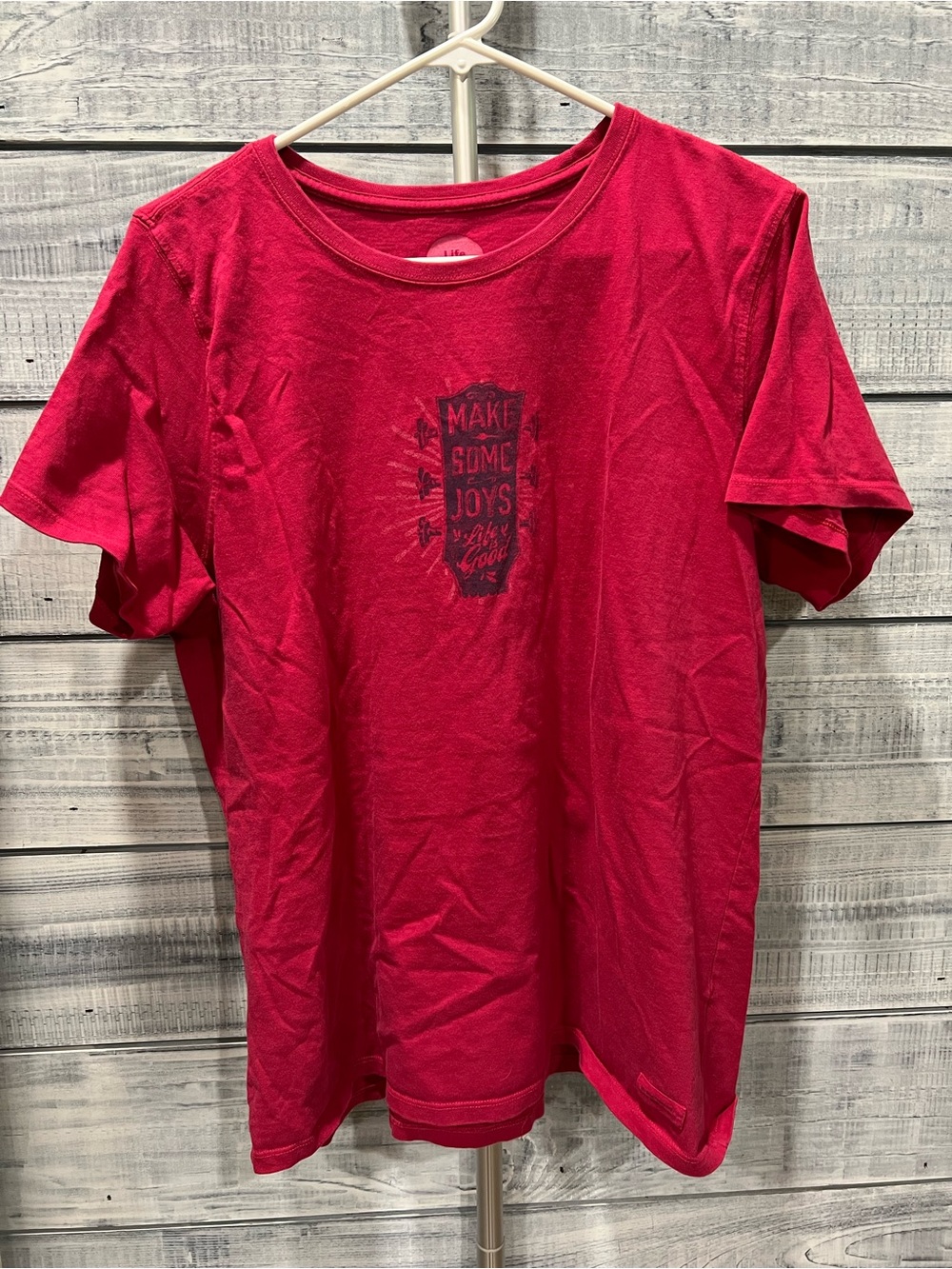 Life Is Good Red Short Sleeve Graphic Crew Tee